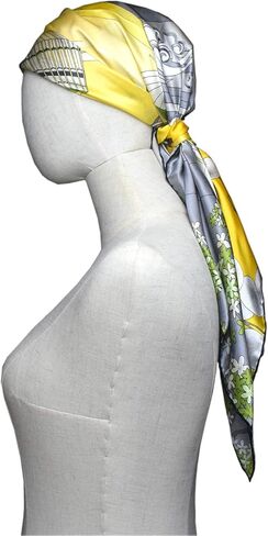 وشاح حريري 100% شالات حريرية مناديل حريرية - وشاح كبير مربع مقاس 35 بوصة بحواف ملفوفة يدويًا in Kuwait