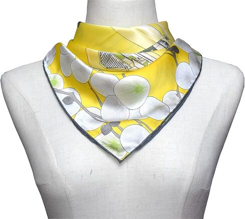 وشاح حريري 100% شالات حريرية مناديل حريرية - وشاح كبير مربع مقاس 35 بوصة بحواف ملفوفة يدويًا in Kuwait