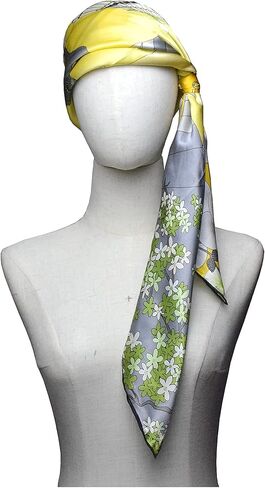 وشاح حريري 100% شالات حريرية مناديل حريرية - وشاح كبير مربع مقاس 35 بوصة بحواف ملفوفة يدويًا in Kuwait