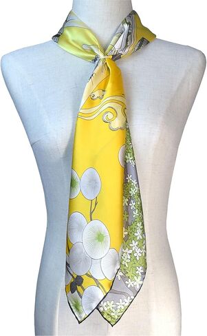 وشاح حريري 100% شالات حريرية مناديل حريرية - وشاح كبير مربع مقاس 35 بوصة بحواف ملفوفة يدويًا in Kuwait