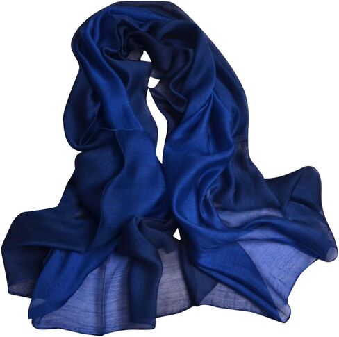 Cotton Silk Scarf Elegant Soft Wraps Color Shade Scarves for Women all year round in Saudi Arabia
