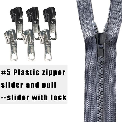 طقم إصلاح سحاب 48 قطعة - طقم منزلق بديل بسحاب عالمي #5، استبدال سحب سحاب، طقم إصلاح سحاب للسترات لحقيبة الظهر وديكورات المنزل in Kuwait