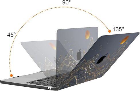 MOSISO Compatible with MacBook Air 13 inch Case 2024 2023 2022 M3 A3113 M2 A2681 Touch ID, Plastic Hard Shell Case&Keyboard Cover&Screen Protector for MacBook Air 13.6 inch Case M2 M3, Mountain Sunset in Saudi Arabia