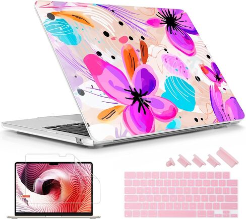 for MacBook Air 15 inch Case 2023 2024 Release M3 A3114 M2 A2941 with Liquid Retina Display & Touch ID, [Sturdy Shockproof] Hard Shell with Screen Protector & Keyboard Cover, Bow in Saudi Arabia