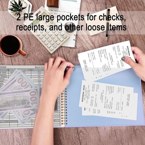 HAUTOCO Bill Tracker Notebook Monthly Bill Payment Tracker for Personal Budgeting Home Financial with 2 Storage Pocket, Payments Checklist Organizer Bill Planner 10.1 x 7.8'', Purple in Saudi Arabia