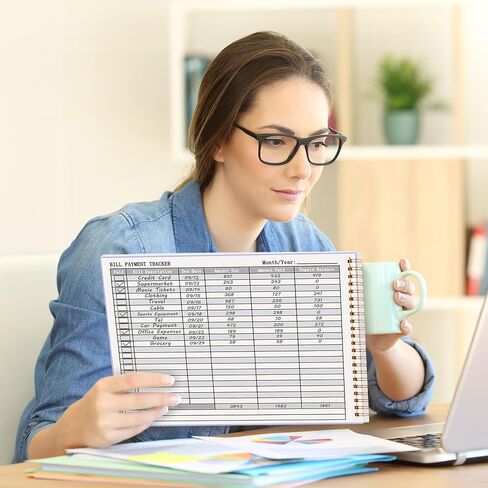 HAUTOCO Bill Tracker Notebook Monthly Bill Payment Tracker for Personal Budgeting Home Financial with 2 Storage Pocket, Payments Checklist Organizer Bill Planner 10.1 x 7.8'', Purple in Saudi Arabia
