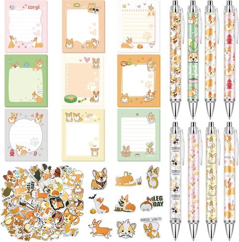 Theme Office Supplies Cute Gifts for Women Include Ballpoint Pens Sticky Notes Stickers School Stationery Set Lover Gifts for Birthday Party Favor Decoration Supplies(Dachshund Weiner Dog) in Saudi Arabia