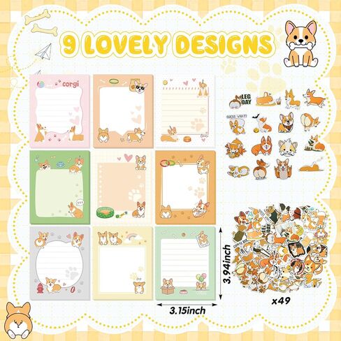 Theme Office Supplies Cute Gifts for Women Include Ballpoint Pens Sticky Notes Stickers School Stationery Set Lover Gifts for Birthday Party Favor Decoration Supplies(Dachshund Weiner Dog) in Saudi Arabia