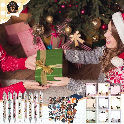 Theme Office Supplies Cute Gifts for Women Include Ballpoint Pens Sticky Notes Stickers School Stationery Set Lover Gifts for Birthday Party Favor Decoration Supplies(Dachshund Weiner Dog) in Saudi Arabia