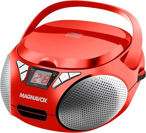 Magnavox MD6924 Portable Top Loading CD Boombox with AM/FM Stereo Radio in Black | CD-R/CD-RW Compatible | LED Display | AUX Port Supported | Programmable CD Player | in Saudi Arabia