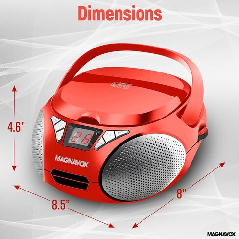 Magnavox MD6924 Portable Top Loading CD Boombox with AM/FM Stereo Radio in Black | CD-R/CD-RW Compatible | LED Display | AUX Port Supported | Programmable CD Player | in Saudi Arabia