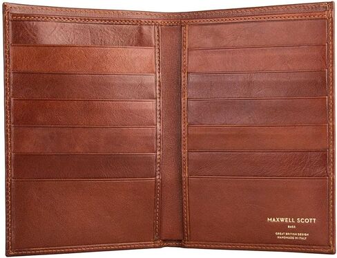 Maxwell Scott - Mens Luxury Leather Tall Billfold Jacket Dress Wallet for Pocket - Made in Italy - The Pianillo Chestnut Tan in Saudi Arabia