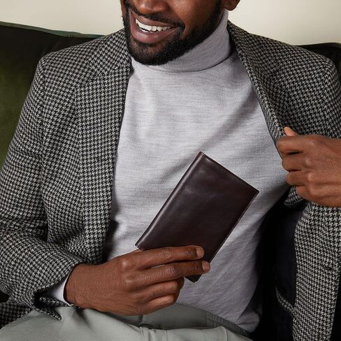 Maxwell Scott - Mens Luxury Leather Tall Billfold Jacket Dress Wallet for Pocket - Made in Italy - The Pianillo Chestnut Tan in Saudi Arabia
