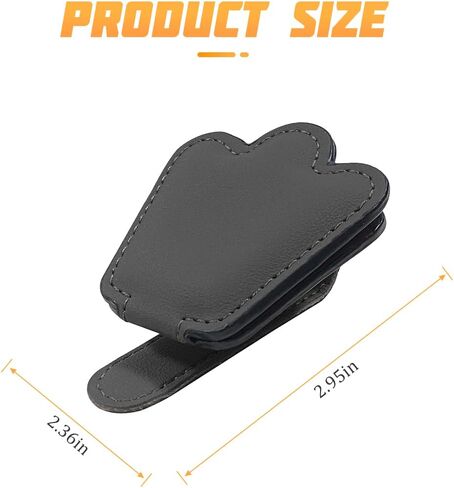 حامل نظارات شمسية من AICEL لواقي الشمس للسيارة، مشبك شماعة نظارات السيارات من الجلد المغناطيسي، حامل بطاقة تذكرة النظارات لواقي السيارات، ملحقات السيارة العالمية لمعظم المركبات (أسود) in Kuwait