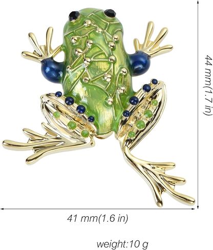 Green Enamel Lotus Leaf Frog Cartoon Lucky Animal Brooch Breastpin Hat Pins Boutonniere Collar Lapel Pins Clothing Costume Accessories Jewelry for Women Men in Saudi Arabia