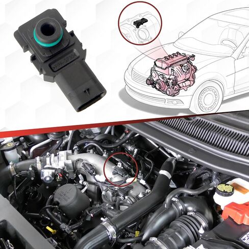 06E906052 مستشعر الضغط المطلق المنوع متوافق مع Beetle 2012-2019 1.8L 2.0L L4 Eos 2007-2016 Golf 2013 2019-2021 GTI Jetta 2006-2024 Passat 2018-2022 Passat CC 2009-2012 2.0L L4 in Kuwait
