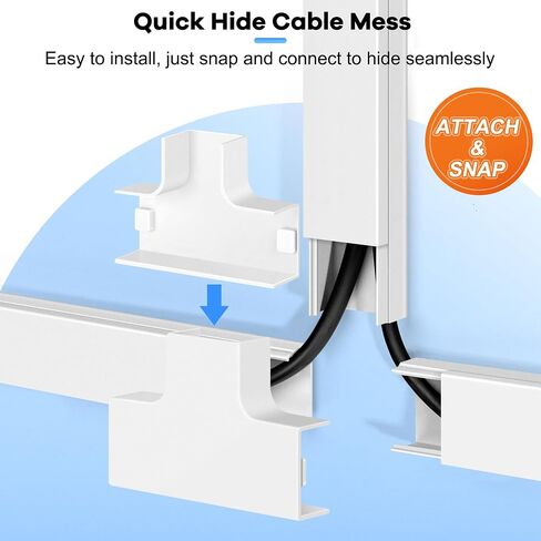 125.6in Cord Hider Kit, ZhiYo Cord Covers for Wall Mounted TV, Paintable Wire Cover for Cords, Tv Cable Hider Wall Kit, Wall Cord Concealer, Cable Cover Wall Wire Management, 8xL15.7in W0.95in H0.55in in Saudi Arabia