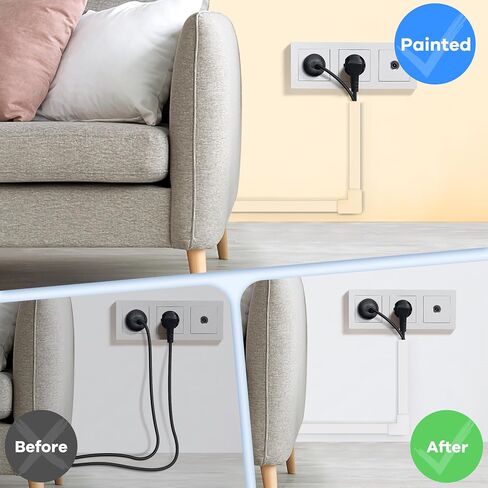 125.6in Cord Hider Kit, ZhiYo Cord Covers for Wall Mounted TV, Paintable Wire Cover for Cords, Tv Cable Hider Wall Kit, Wall Cord Concealer, Cable Cover Wall Wire Management, 8xL15.7in W0.95in H0.55in in Saudi Arabia
