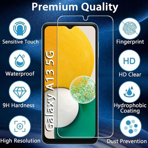Lesakit 3 Pack Galaxy A14 Screen Protector + 3 Pack Camera Lens Protector, [Anti-Scratch][Full Coverage][Easy Installation] Tempered Glass Screen Protector for Samsung Galaxy A14 in Kuwait