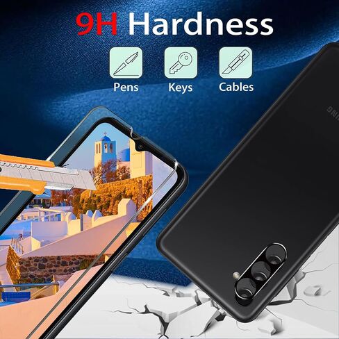 Lesakit 3 Pack Galaxy A14 Screen Protector + 3 Pack Camera Lens Protector, [Anti-Scratch][Full Coverage][Easy Installation] Tempered Glass Screen Protector for Samsung Galaxy A14 in Kuwait