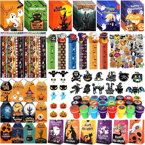 242 Pcs Halloween Art and Craft Stationery Kids Gift Set Trick or Treat Party Favor Toy, Classroom Prizes Bulk School Supplies Goodie Bag Stuffers Fillers in Kuwait