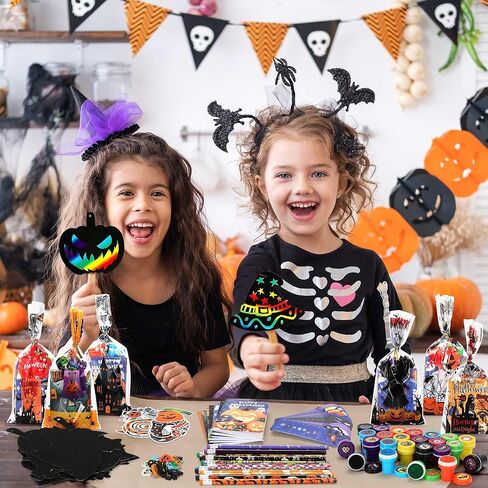 242 Pcs Halloween Art and Craft Stationery Kids Gift Set Trick or Treat Party Favor Toy, Classroom Prizes Bulk School Supplies Goodie Bag Stuffers Fillers in Kuwait