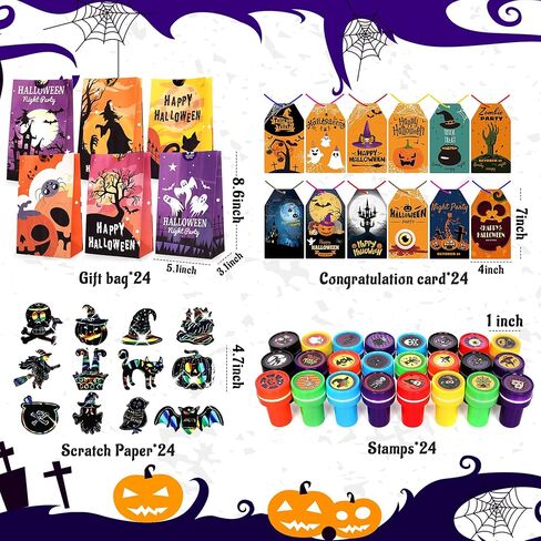 242 Pcs Halloween Art and Craft Stationery Kids Gift Set Trick or Treat Party Favor Toy, Classroom Prizes Bulk School Supplies Goodie Bag Stuffers Fillers in Kuwait