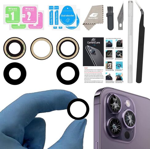 Camera Lens Glass Replacement for iPhone 13 Pro Max and 13 Pro, GVKVGIH Back Camera Glass Lens Replacement with Pre-Installed Adhesive,Repair Tool Kit and Installation Manual in Saudi Arabia