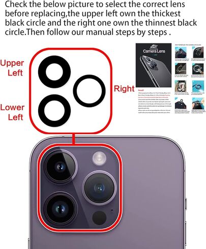 Camera Lens Glass Replacement for iPhone 13 Pro Max and 13 Pro, GVKVGIH Back Camera Glass Lens Replacement with Pre-Installed Adhesive,Repair Tool Kit and Installation Manual in Saudi Arabia