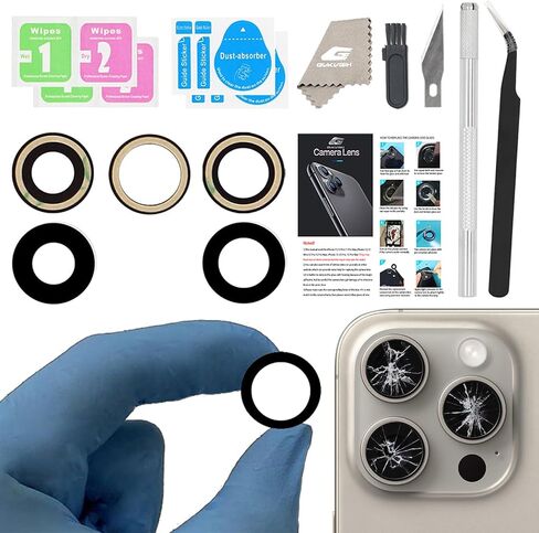 Camera Lens Glass Replacement for iPhone 13 Pro Max and 13 Pro, GVKVGIH Back Camera Glass Lens Replacement with Pre-Installed Adhesive,Repair Tool Kit and Installation Manual in Saudi Arabia