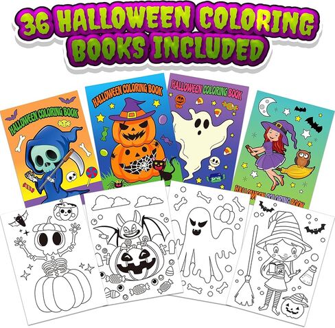 ArtCreativity Halloween Coloring Books for Kids, Pack of 12, 5" x 7" Mini Booklets, Fun Halloween Treats Prizes, Favor Bag Fillers, Birthday Party Supplies, Art Gifts for Boys and Girls in Saudi Arabia