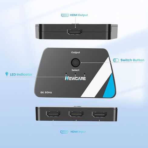 4K@60Hz HDMI 2.0 Switch Splitter with 3.9FT long HDMI Cable, HDMI Switch 3 in 1 Out, 3-Port HDMI Switcher Selector, Supports 4K 30Hz 3D 1080P HDCP2.2 for PS5 PS4 Xbox DVD Player Fire Stick Apple TV PC in Kuwait