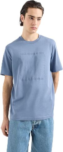 Armani Exchange Men's 1991 Milano/New York Text Creating Central Square on Regular Fit Tee in Saudi Arabia