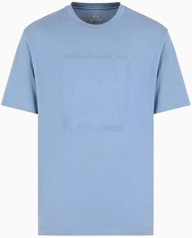 Armani Exchange Men's 1991 Milano/New York Text Creating Central Square on Regular Fit Tee in Saudi Arabia