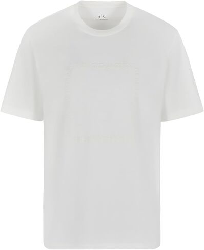 Armani Exchange Men's 1991 Milano/New York Text Creating Central Square on Regular Fit Tee in Saudi Arabia