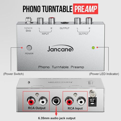 Phono Turntable Preamp, Phono Preamp for Turntable, Record Play, Mini Electronic Audio Stereo Phonograph Preamplifier with RCA Input, RCA/TRS Output, Phono Preamp with 12 Volt DC Adapter in Saudi Arabia