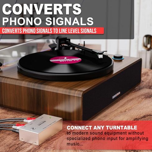 Phono Turntable Preamp, Phono Preamp for Turntable, Record Play, Mini Electronic Audio Stereo Phonograph Preamplifier with RCA Input, RCA/TRS Output, Phono Preamp with 12 Volt DC Adapter in Saudi Arabia