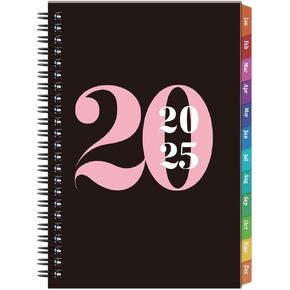 Planner 2025-2026 - Academic Planner 2025-2026, July 2025 - June 2026, 6.4" x 8.5", 2025-2026 Planner Weekly and Monthly with PP Cover and Colorful Tabs - Black