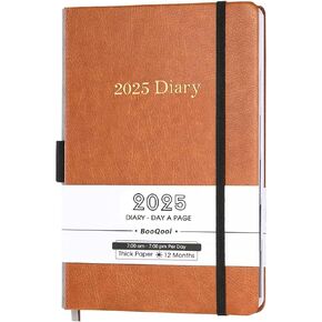 مذكرات 2025 - مخطط يومي 2025، يناير 2025 - ديسمبر 2025، كتاب مواعيد، 5.75 بوصة × 8.5 بوصة، مخطط كل ساعة 2025 مع علامات التبويب/حلقة القلم/الإشارات المرجعية