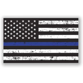 Thin Blue Line American Flag Magnet Decal 2 Pack Heavy Duty for Car Truck SUV in Support of Police and Law Enforcement Officers 5x3-Inch