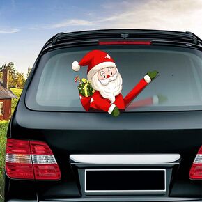 KatchOn, Christmas Car Wiper Sticker - 8x9 Inch | Santa Claus Waving Arm Car Sticker for Rear Window Windshield Decorations | Christmas Car Stickers | Christmas Car Decals | Christmas Car Decorations