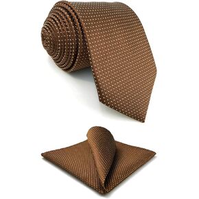 S&W SHLAX&WING Mens Necktie Set Pocket Square Tie Pack Dotty Green Blue Purple