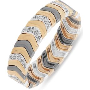 Nine West Women's Boxed Tri Tone Stretch Bracelet
