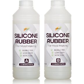 Silicone Rubber Kit 18A for DIY Mold Making (352 oz) – Super Elastic, Translucent, Fast Cure, Non-Toxic, 1:1 Ratio Liquid Silicone for Resin Molds, 3D Molds, Silicone Molds (22 Pounds)