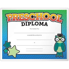 LUXPaper 8.5" x 11" Pre-School Certificates | Graduation Diploma | Glossy White | 100lb. Text | 25 Qty