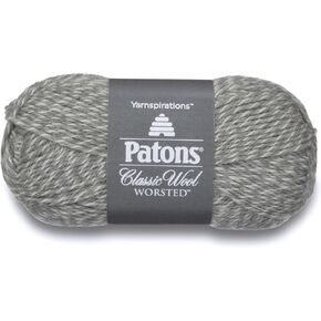 Patons Classic Wool Yarn, 3.5oz, Gauge 4 Medium, 100% Wool Light Grey Marl - For Crochet, Knitting & Crafting