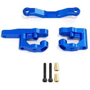 Aluminum Steering Set for Arrma 1/18 Granite Grom Mega RC Car Upgrade Parts (Replace ARA340202) (Black)