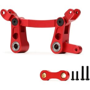 Aluminum Steering Bellcrank & Steering Link Upgrades Parts for Arrma 1/10 Granite SENTON 3S MEGA Big Rock KRATON Outcast 4S 1/8 Typhon 3S MEGA，Replacement of # AR340132 ARAC3020（Red）