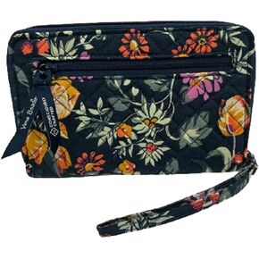 Vera Bradley Women's Zip-Around Wallet Wristlet in Fresh-Cut Floral Green