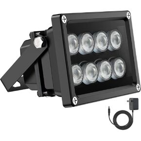 Univivi Infrared Illuminator, 850nm 6 LEDs 90 Degree Wide Angle IR Illuminator for Night Vision, Waterproof LED Infrared Light for CCTV Security Camera, with Power Adapter, Black in Kuwait